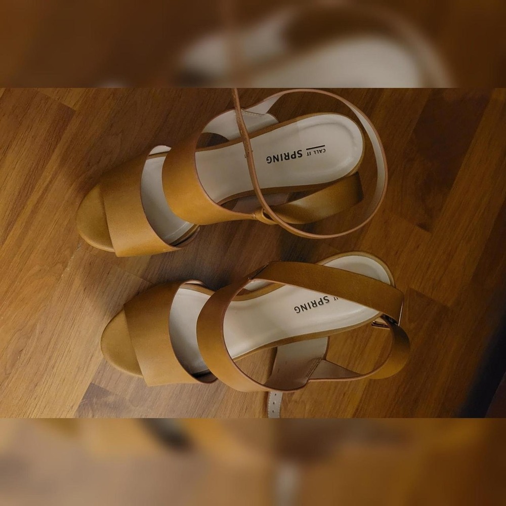 Call It Spring Tan Platform Heels - Picture 4 of 7